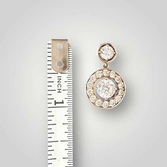 925 Sterling Silver Pendant with Cubic Zirconia Halo Design - Picture 7 of 7